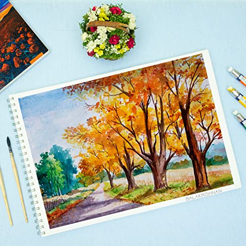 MENORAH - A3 - Sketch Book for Artist - Drawing Books| 140 GSM| (100 Pages/50 Sheets)|Metal Wire-O Bound Sketchbooks|(29.7 x 42.0 cm)- Seas The Day Design - Image 3