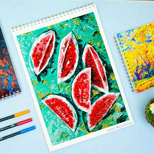 MENORAH - A3 - Sketch Book for Artist - Drawing Books| 140 GSM| (100 Pages/50 Sheets)|Metal Wire-O Bound Sketchbooks|(29.7 x 42.0 cm)- Seas The Day Design - Image 4