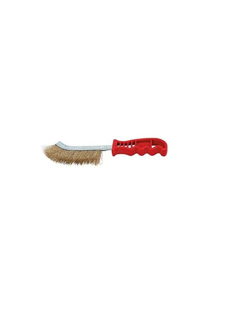 Beorol Steel Coated Hand Brush Wire Brush with PVC Handle for Cleaning Rust & Slag GOLD - Image 2