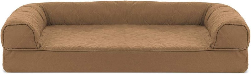 Furhaven Pet Dog Bed | Orthopedic Quilted Traditional Sofa-Style Living Room Couch Pet Bed w/Removable Cover for Dogs & Cats, Toasted Brown, Medium - Image 2