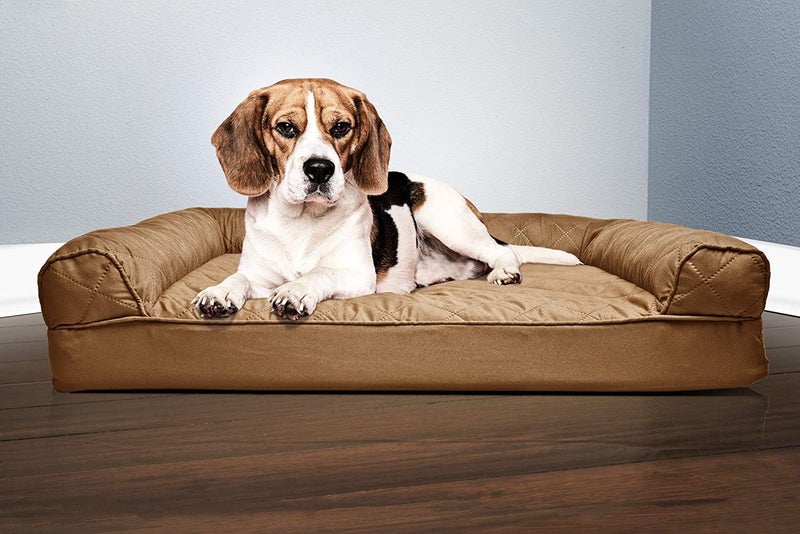 Furhaven Pet Dog Bed | Orthopedic Quilted Traditional Sofa-Style Living Room Couch Pet Bed w/Removable Cover for Dogs & Cats, Toasted Brown, Medium - Image 5