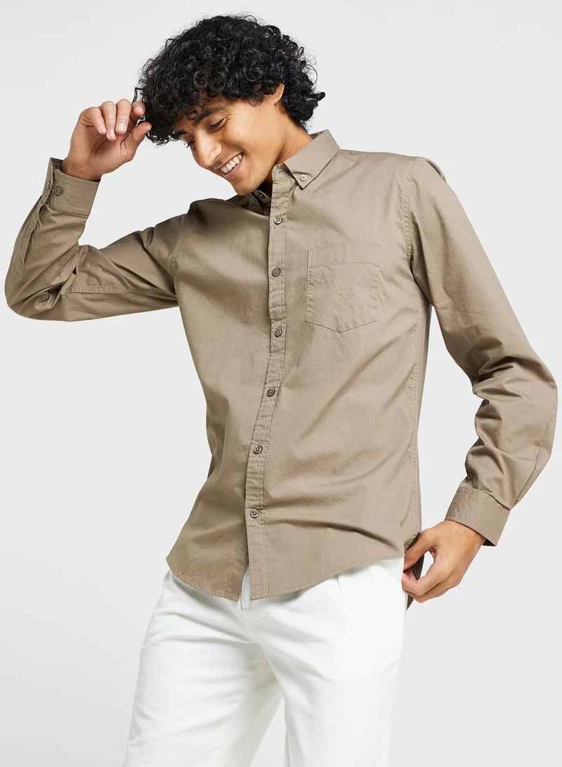 Seventy Five Pure Cotton Casual Double Pocket Shirt