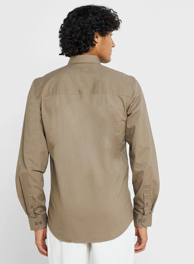Seventy Five Pure Cotton Casual Double Pocket Shirt