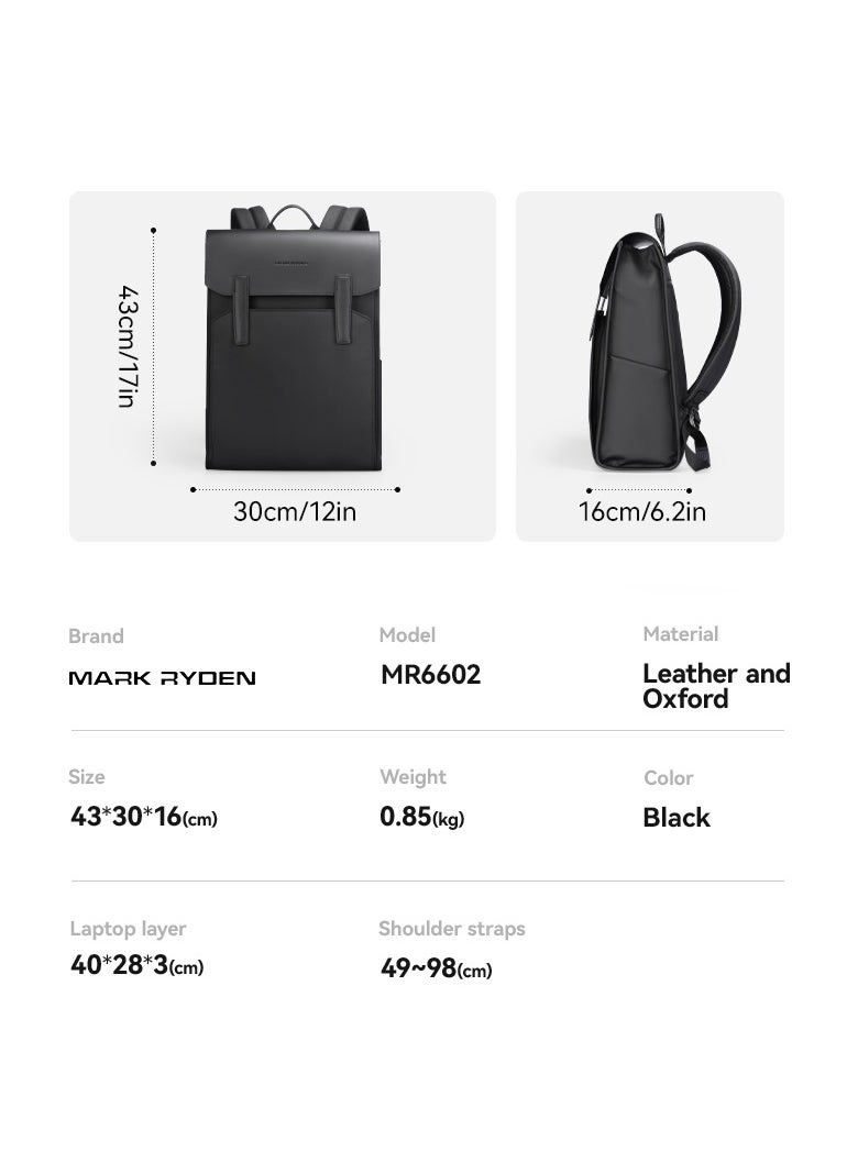 MARK RYDEN MARK RYDEN 6602 Urban Minimalist Classic Business Backpack - Lightweight, Waterproof, and Versatile with Laptop Compartment"  - Image 3