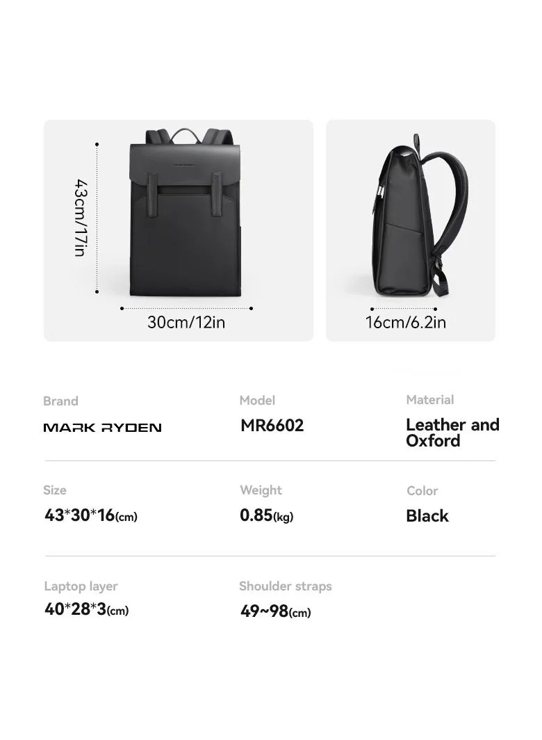 Mark Ryden  MARK RYDEN 6602 Urban Minimalist Classic Business Backpack - Lightweight, Waterproof, and Versatile with Laptop Compartment"  | Best Price UAE