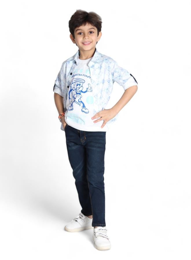 CHOiCE Boys' Outfit Set (Shirt and T-Shirt) for Age 7 - Summer Collection 2024 - Soft Fabrics and Vibrant Colors for a Stylish and Comfortable Look, from 🌈 CHOICE - Image 1