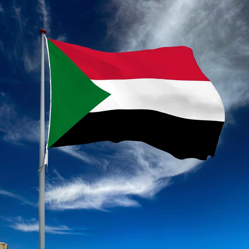 BIGTREE 3x5 Foot Sudan Flag World Cup Soccer Game Sudanese National Flags Brightly Coloured Celebration Parade Party Supplies Patio Decoration Holiday Indoor Outdoor Flag Double Stitched - Image 1