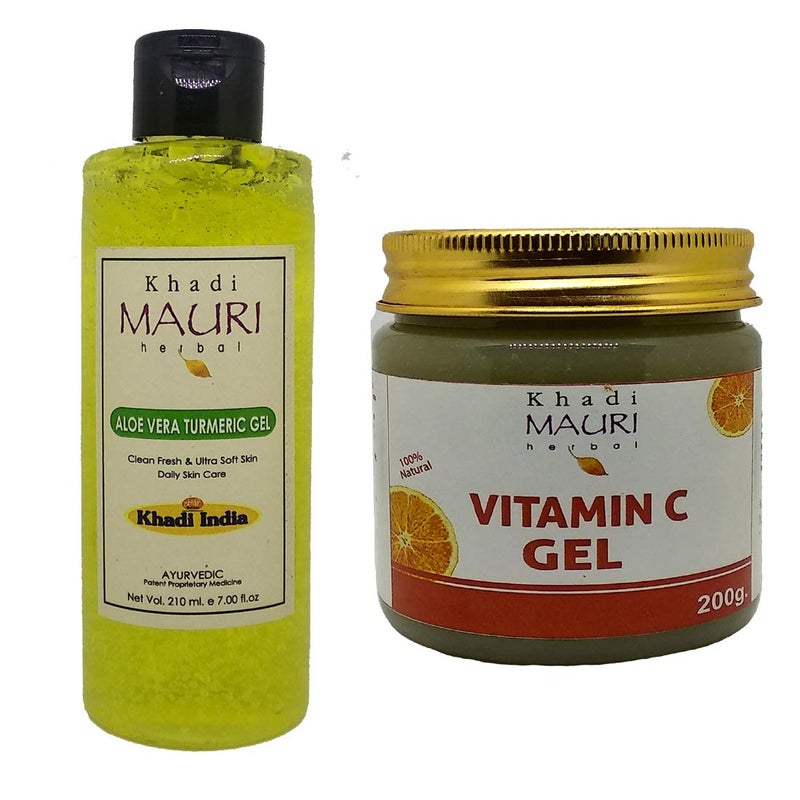 Khadi Mauri Vitamin C Aloevera Turmeric Gel Pack Of 2 410 ml
