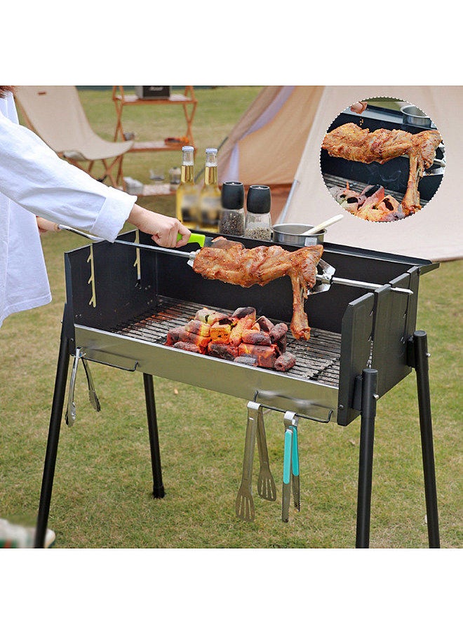 Generic - Outdoor Camping Picnic Stainless Steel Charcoal Grill Home Garden Barbecue Rack Portable Detachable Barbecue Grill - Image 1