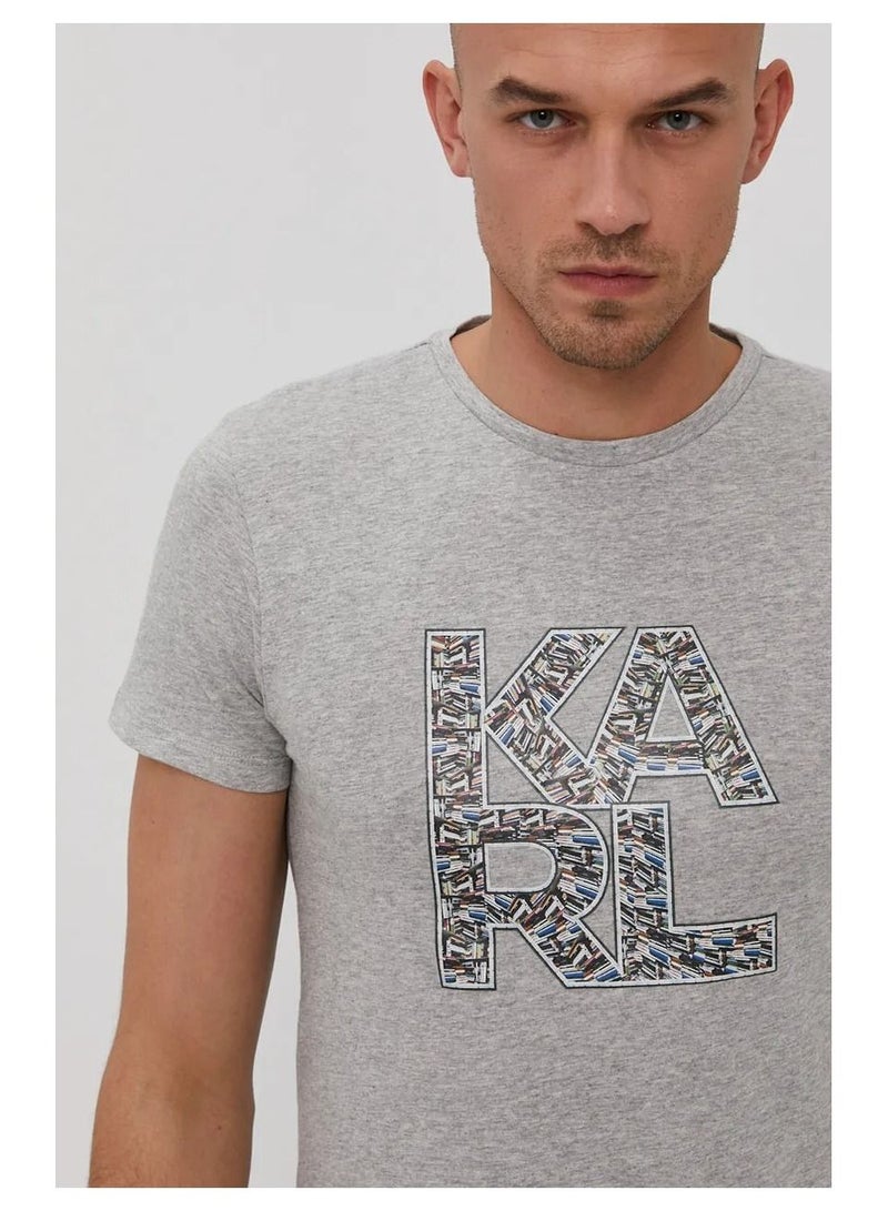 Karl Lagerfeld Karl Lagerfeld T-shirt KL21MTS01 men's with print - Grey 