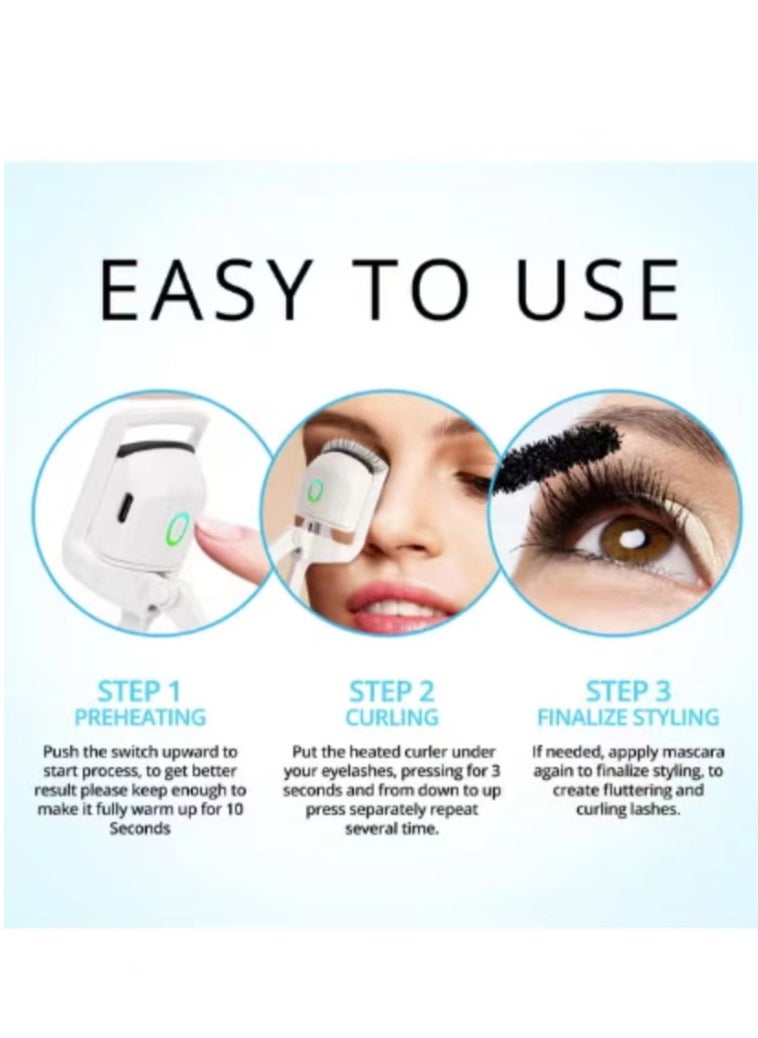 Electric Eyelash Curler with 2 Temperature Modes White