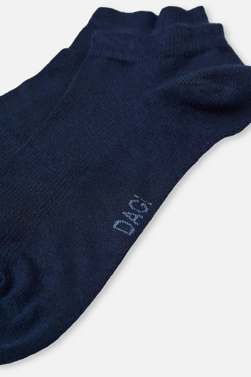 dagi Navy Blue 6926 Men's Bamboo Booties Socks 2-Piece