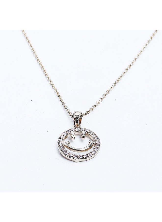 FLUFFY Dainty Gold Emoji Face Necklace for Women - Image 4