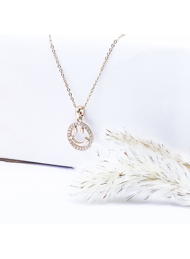 FLUFFY Emoji Face Soft Necklaces Of Fluffy Women's Accessories-Gold  - Image 1