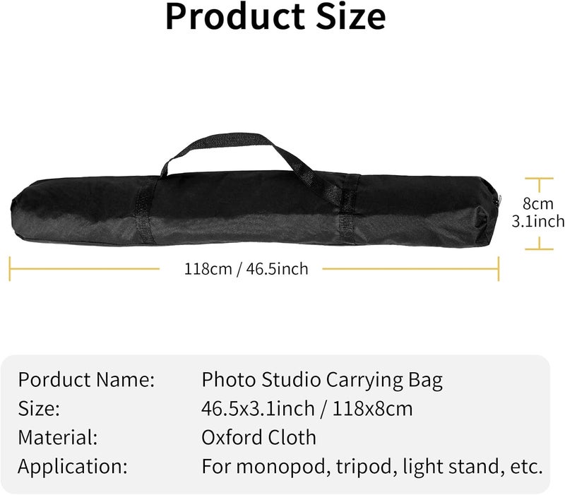 Meking 46.4x3.15in Tripod Carrying Case Bag with Shoulder Strap and Handle for Photo Studio Light Stands, Monopod and Other Photography Equipment - Image 4
