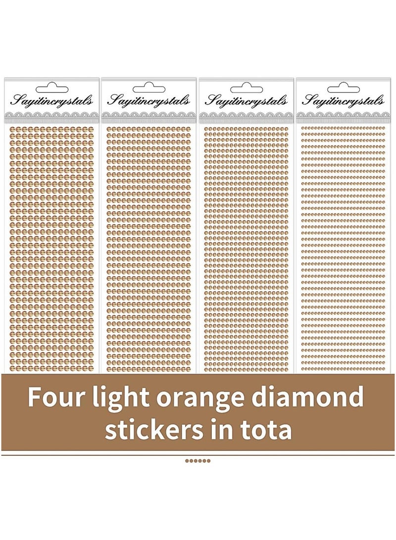 3090 Pcs 4 Sheets Rhinestone Stickers 3/4/5/6 mm Self Adhesive Craft Rhinestones Gems for Face Eyes Makeup Hair Body - Image 2