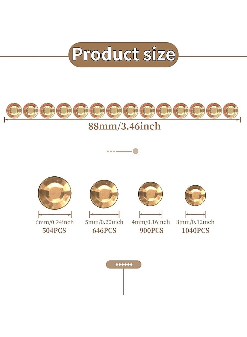 3090 Pcs 4 Sheets Rhinestone Stickers 3/4/5/6 mm Self Adhesive Craft Rhinestones Gems for Face Eyes Makeup Hair Body - Image 4