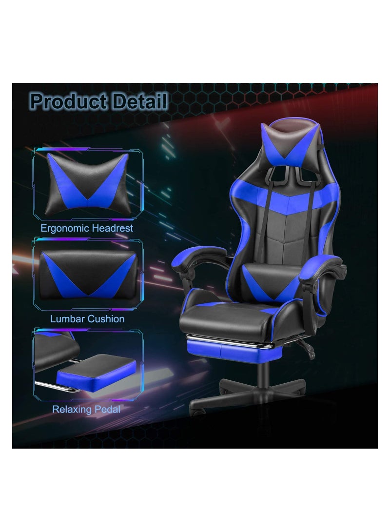 ZUIHAO Comfortable Armrest Headrest Gaming Chair with Neck and Massaging Lumbar Support Ergonomic High Back Gaming Chair Tilt and Height Adjustable Computer Chair - Image 2