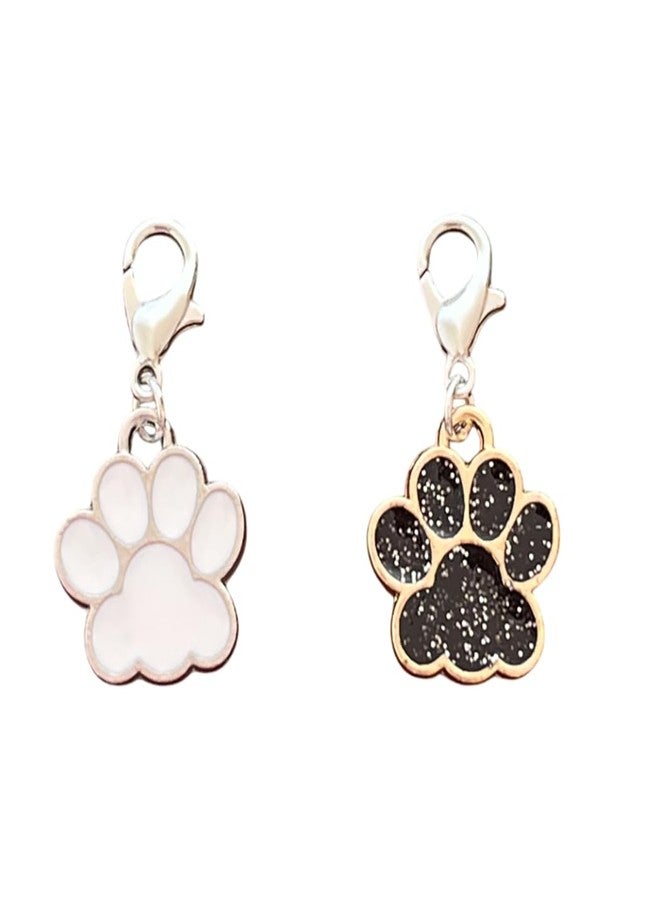 AMOBESTER 2Psc Dog Paw Clip on Charms Charms with Lobster Clasp Compatible with Charm Bracelets, Necklaces - Image 1