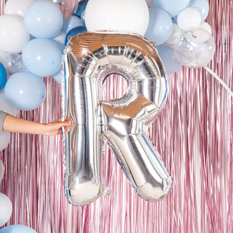 Restaurantware-Balloonify 40 Inch Letter Balloon, 1 Large Alphabet Party Balloon - Letter R, Self-Sealing, Silver Foil Mylar Balloon, Hanging Loop, Decoration For Birthday, Wedding, Or Graduation - Image 5