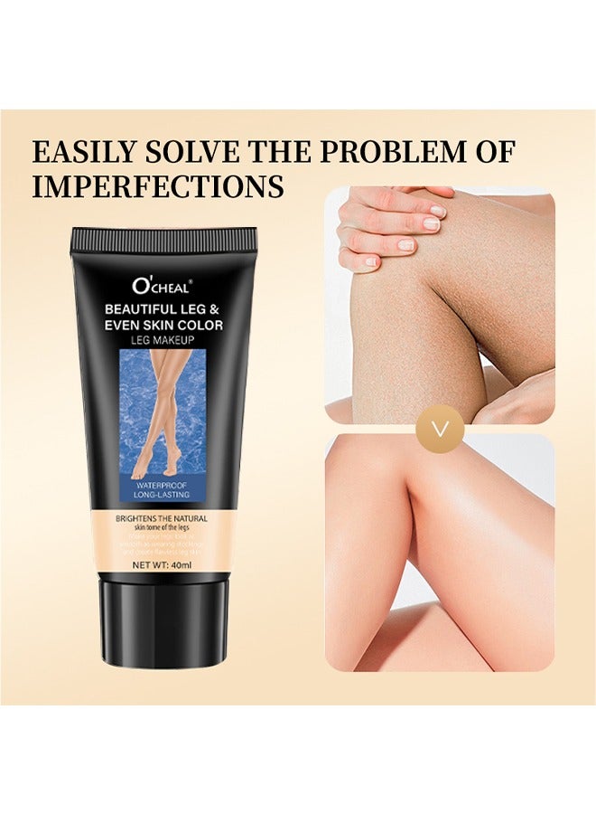 اوكيل جميل الساق وحتى لون البشرة مكياج الساق - مقاوم للماء ، لا نقل ، غطاء وريد الساق مكياج الدوالي للحرارة البشرة السوداء والساق والجسم غطاء المكياج لغطاء الوشم 40 مل - Image 4
