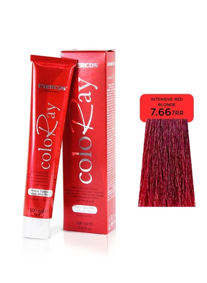 Professional Coloray Ammonia Free Permanent Hair Color Intensive Red Blonde7.66 100ml