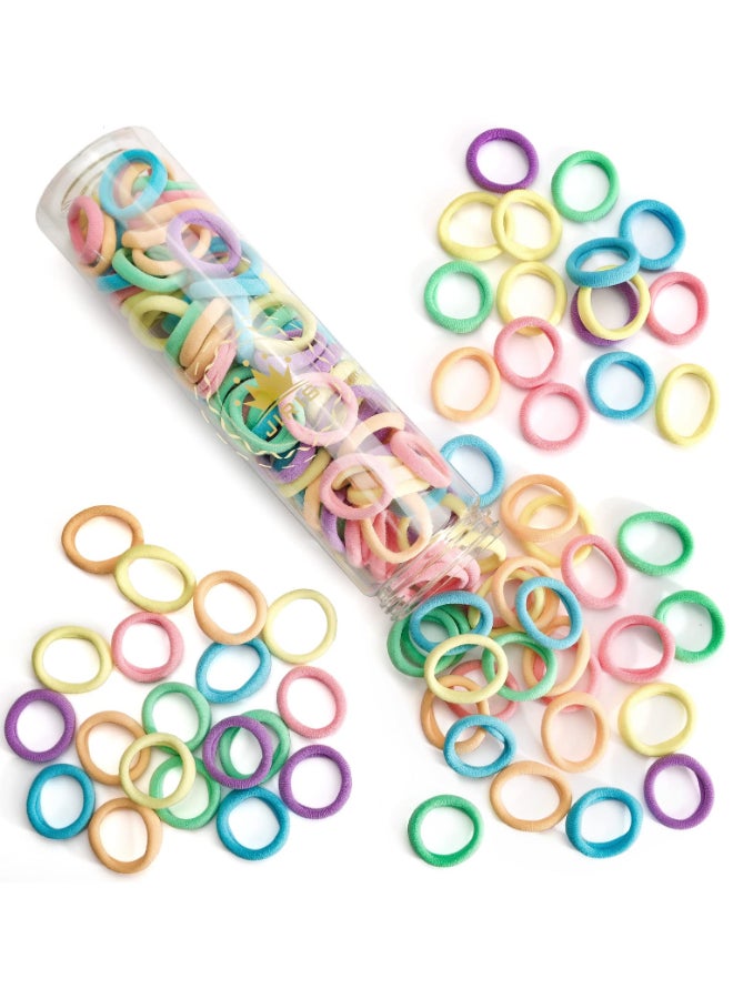 JIRIS Hair Ties for Women And Kids 100PCS Seamless Thick Cotton Hair Band Elastic Baby Hair Ties No Damage Ponytail Holder Multicolor - Image 3