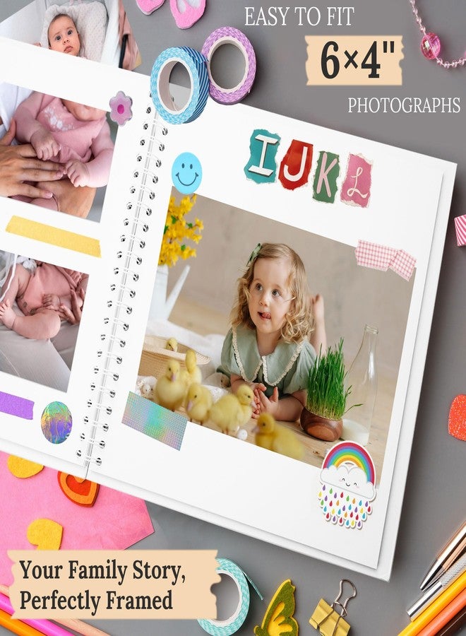 Hiwhy Scrapbook 7x7 Inch DIY Scrapbook Album Hardcover Kraft Paper Scrap Book Photo Albums 40 Pages Perfect for 4x6 / 5x7 Photos Memory Book for Family, Wedding - Image 5