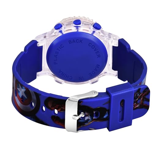 CLOUDWOOD Action Figure Based Rotating Top LED Digital Boys Children Toys Watch for Kids -W104 (Blue) - Image 5