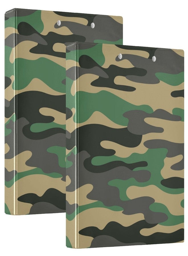 YETTASBIN Camo Texture 3 Round Ring Binders with 3 Interior PVC Clear Pockets, Waterproof Durable Basic Binders with Anti-Slip Metal Clip, Versatile Binders Holds 200 Sheets, 1 Pack - Image 2