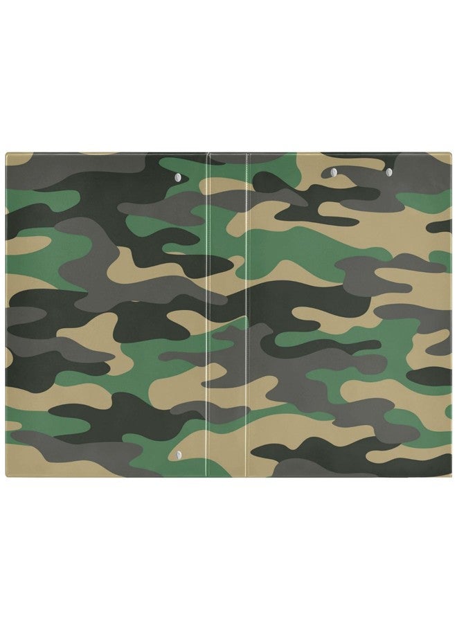 YETTASBIN Camo Texture 3 Round Ring Binders with 3 Interior PVC Clear Pockets, Waterproof Durable Basic Binders with Anti-Slip Metal Clip, Versatile Binders Holds 200 Sheets, 1 Pack - Image 3