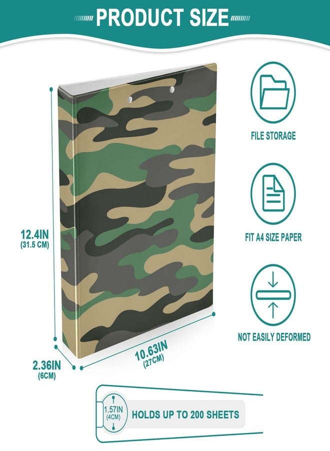 YETTASBIN Camo Texture 3 Round Ring Binders with 3 Interior PVC Clear Pockets, Waterproof Durable Basic Binders with Anti-Slip Metal Clip, Versatile Binders Holds 200 Sheets, 1 Pack - Image 5
