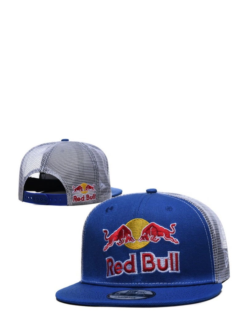 Red Bull قبعة مسطحة الحافة بشبكة وشعار مطرز من ريد بول