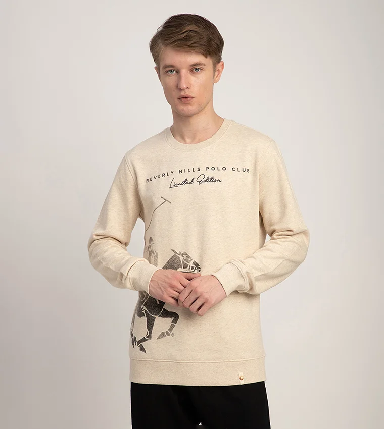 بيفرلي هيلز بولو كلوب سويت شيرت بياقة دائرية مطرز بشعار