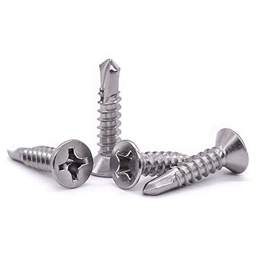 EASTLO #8 x 3/4" Flat Phillips Drive Head Self Drilling Screws for Metal, 410 Stainless Steel Sheet Metal Tek Screws, Countersunk Head, Quick Self Tappers for Indoor Outdoor, 100 pcs - Image 4