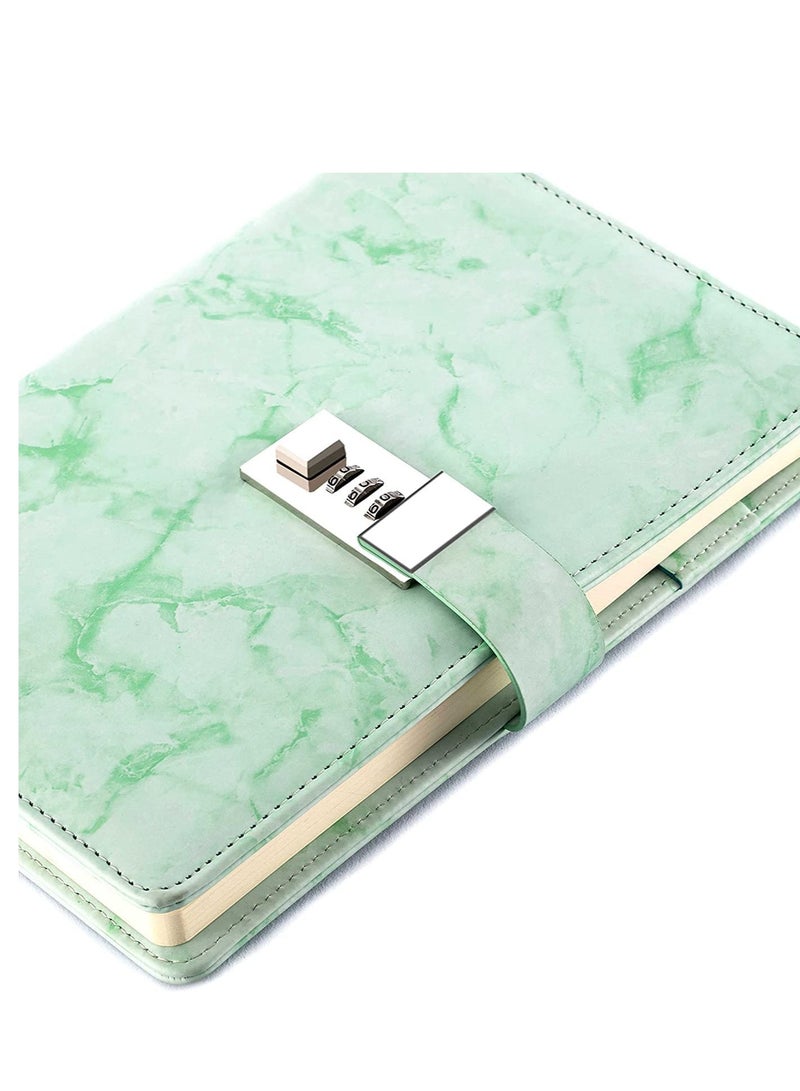 Barakah Marble Diary With Lock For Girls And Boys Secret Journal  Notebooks Pu Leather Creative Notebook Writing Planner - Image 1