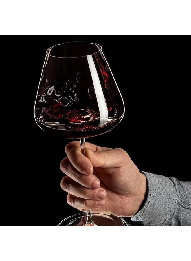 قطعتان من كؤوس النبيذ، كؤوس نبيذ بيضاء أنيقة منفوخة يدويًا، زجاج شفاف كريستالي فاخر لحفلات الزفاف أو الذكرى السنوية أو هدية عيد الميلاد (الحجم: 900 مل) - Image 2