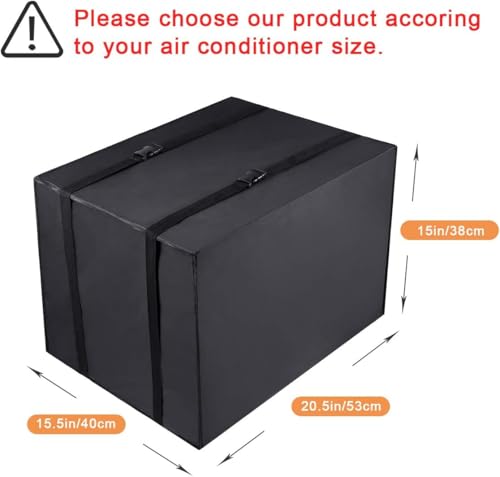 Luxiv 2 Pack Window Air Conditioner Cover Outdoor Winter Outside Window AC Unit Cover Black DustProof Waterproof Outdoor AC Protection Insulation Defender 21Wx16Dx15H - Image 3