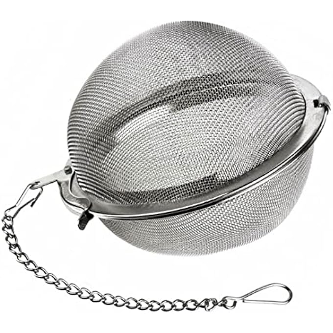 تيلاند فلتر شاي كروي متين من الفولاذ المقاوم للصدأ، حجم مثالي مناسب لأي إبريق شاي، أكواب، أكواب لنقع أوراق الشاي الأخضر والأسود العشبية، 55 سم - Image 1