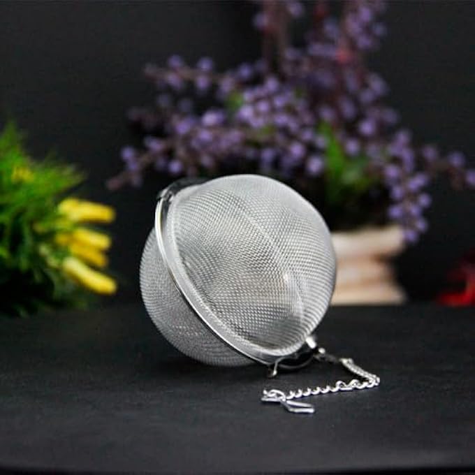 تيلاند فلتر شاي كروي متين من الفولاذ المقاوم للصدأ، حجم مثالي مناسب لأي إبريق شاي، أكواب، أكواب لنقع أوراق الشاي الأخضر والأسود العشبية، 55 سم - Image 5