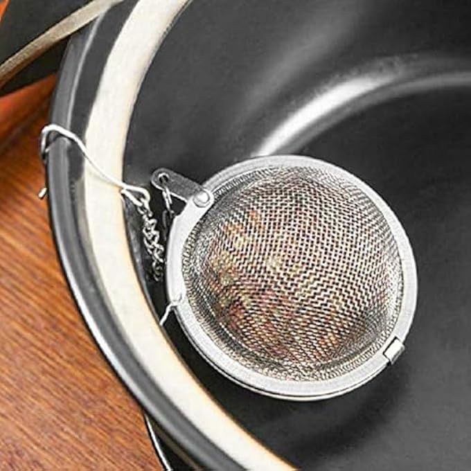 تيلاند فلتر شاي كروي متين من الفولاذ المقاوم للصدأ، حجم مثالي مناسب لأي إبريق شاي، أكواب، أكواب لنقع أوراق الشاي الأخضر والأسود العشبية، 55 سم - Image 4