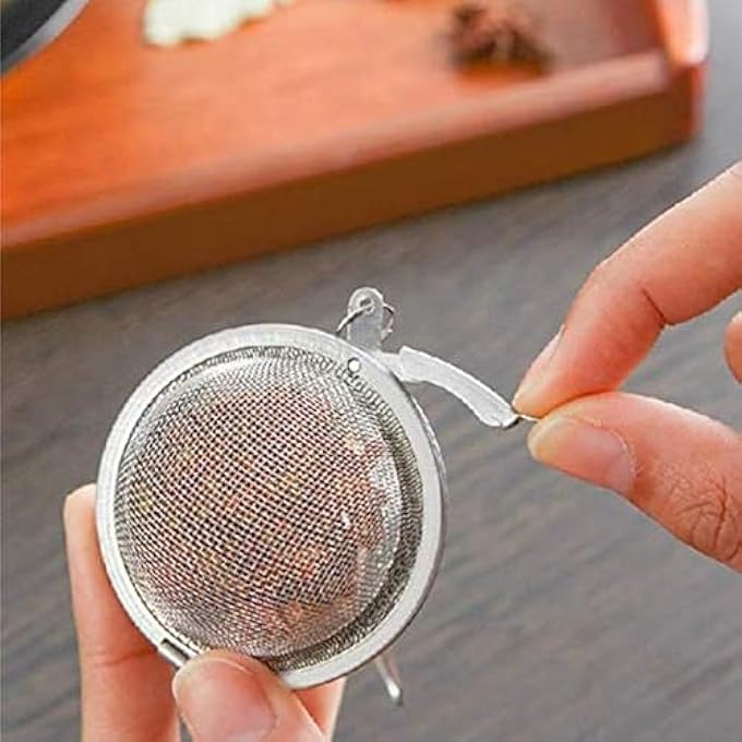 تيلاند فلتر شاي كروي متين من الفولاذ المقاوم للصدأ، حجم مثالي مناسب لأي إبريق شاي، أكواب، أكواب لنقع أوراق الشاي الأخضر والأسود العشبية، 55 سم - Image 2