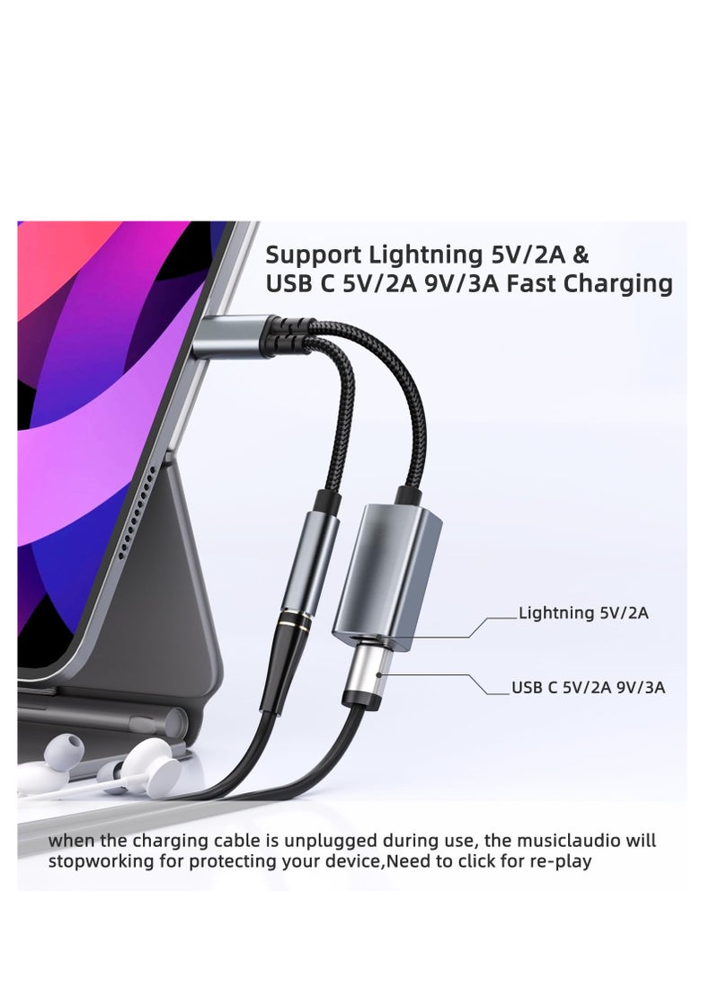 SOLARAE USB C to 3.5mm Audio Adapter with Charger, 3 in 1 USB C Earphone Jack Audio Splitter with PD Fast Charging Adapter Compatible with iPhone 15/15Pro, Galaxy S24 Ultra/S23/S22/S21, Google Pixel 8/7/6 - Image 3