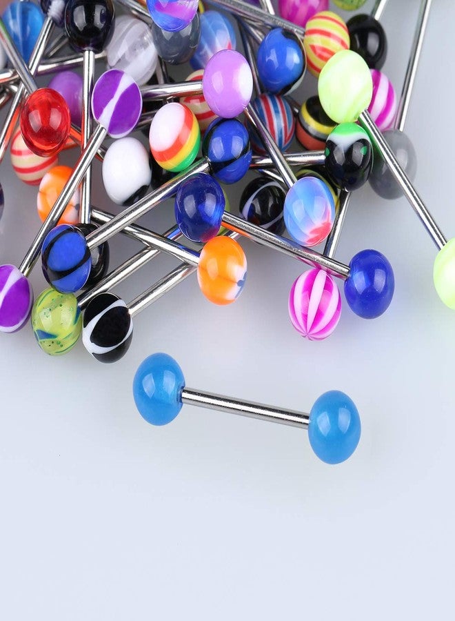 CrazyPiercing Wholesale 14g Tongue Rings Barbells Assorted Colors 110 PCS Acrylic Ball - Image 5