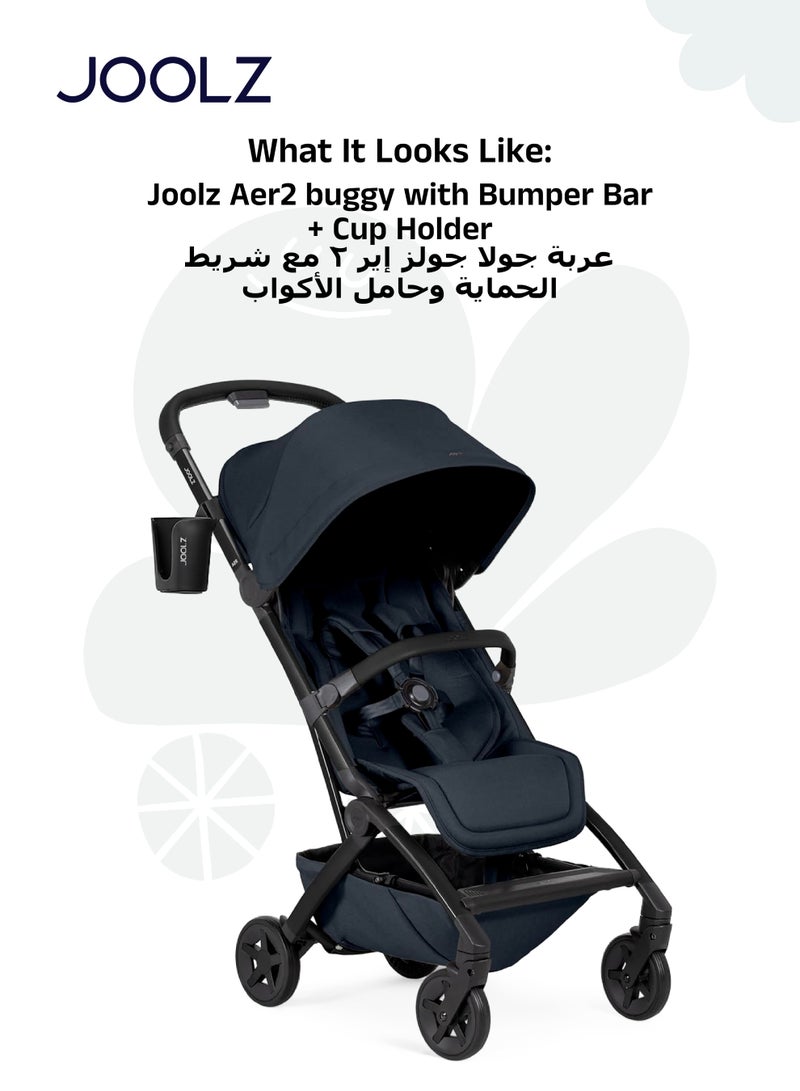 JOOLZ Lightweight Aer2 Baby Stroller with Bumper Bar & Cup Holder | Easy Fold One-Hand | Newborn to Toddler Travel Buggy | Comfortable Reclining Seat | 83×45×105 CM - Image 5