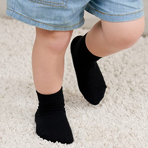 ZAPLES Baby Non Slip Grip Crew Socks with Anti Skid Soles for Infants Toddlers Kids Boys Girls, Assorted 12 Pack, 12-36 Months - Image 3