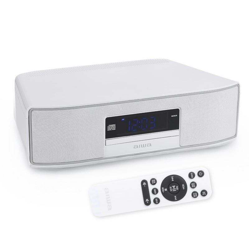 AIWA Exos Home Speaker Premium 30W RMS Sound System with CD Player Bluetooth Connectivity FM Radio Optical Digital Input Dual 1 Tweeters Dual 2 Bass Units IR Remote Control White - Image 2