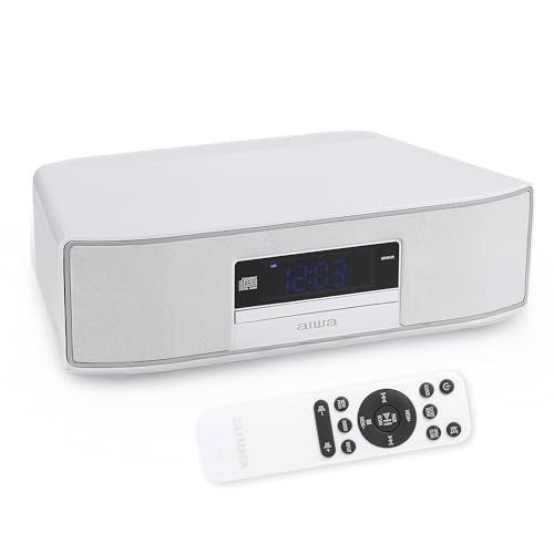 AIWA Exos Home Speaker Premium 30W RMS Sound System with CD Player Bluetooth Connectivity FM Radio Optical Digital Input Dual 1 Tweeters Dual 2 Bass Units IR Remote Control White - Image 1
