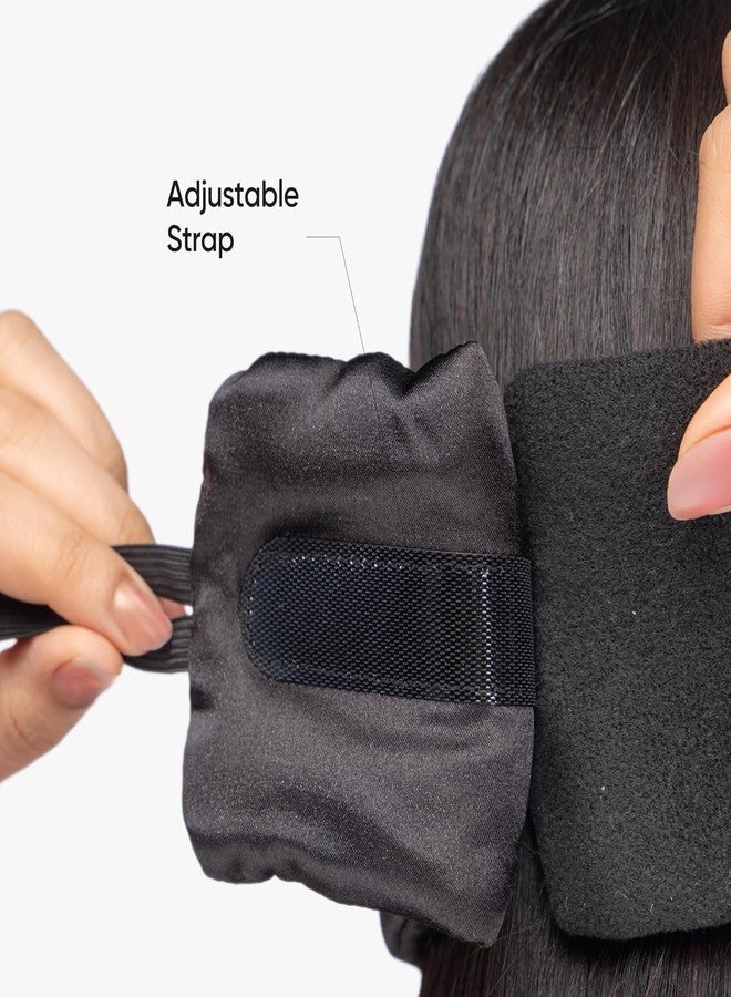 Sleep Eye Mask with Adjustable Strap Cushioned Black Eye Cover for Sleeping Travel Rest and Light Blocking - Image 4