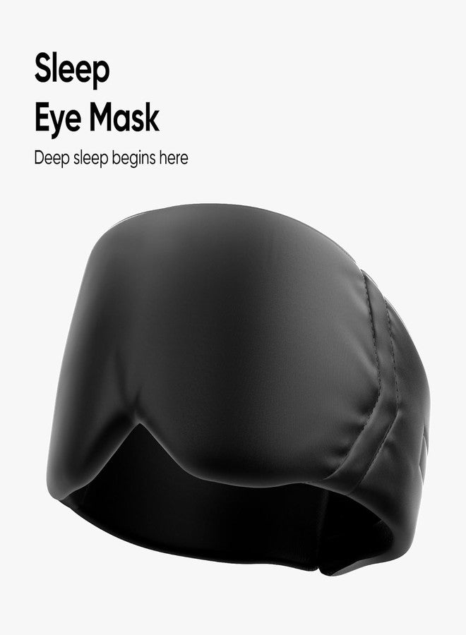 Sleep Eye Mask with Adjustable Strap Cushioned Black Eye Cover for Sleeping Travel Rest and Light Blocking - Image 5